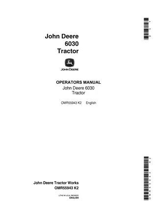 John Deere 6030 Tractors Operator’s Manual Instant Download (Publication No.OMR55943)