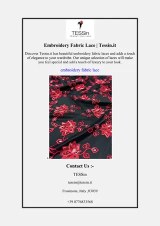 Embroidery Fabric Lace | Tessin.it