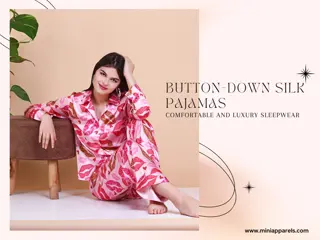 Sleep in Style with Mini Apparels' Elegant Button-Down Silk Pajamas