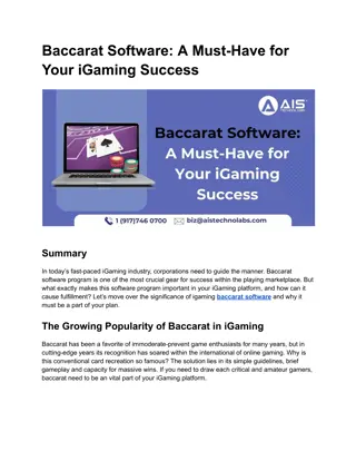 Baccarat Software_ A Must-Have for Your iGaming Success