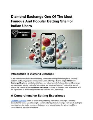 Diamond Exchange One Of The Most Famous And Popular Betting Site For Indian Users