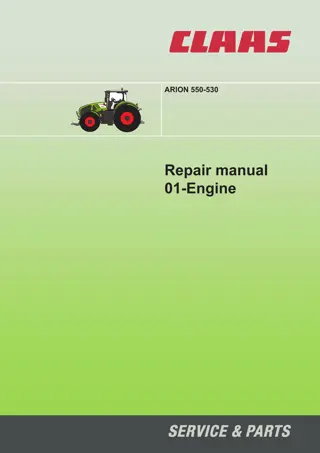 CLAAS ARION 550-530 (Engine) Tractor Service Repair Manual Instant Download