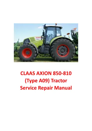 CLAAS AXION 850-810 (Type A09) Tractor Service Repair Manual Instant Download