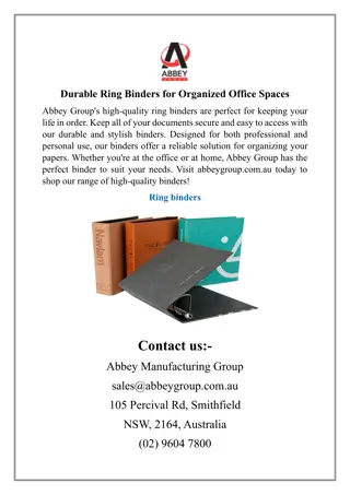 Durable Ring Binders for Organized Office Spaces