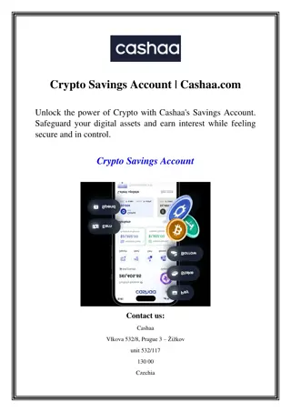 Crypto Savings Account  Cashaa.com