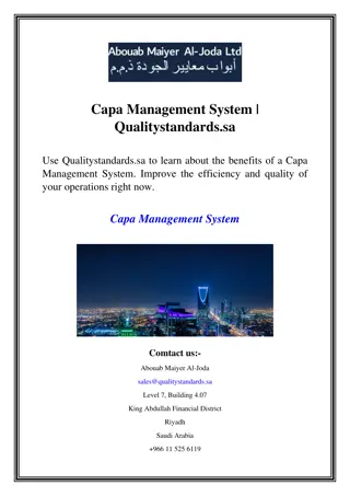 Capa Management System  Qualitystandards.sa