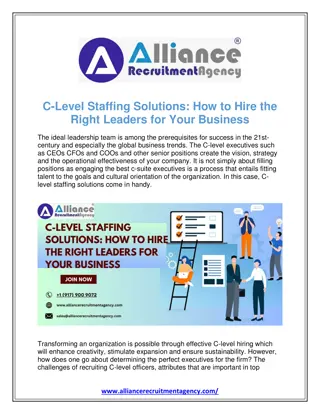 C-Level Staffing Solutions How to Hire the Right Leaders for Your Business