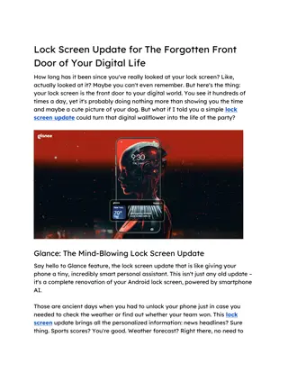 Lock Screen Update for The Forgotten Front Door of Your Digital Life