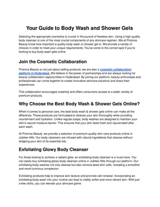 Your Guide to Body Wash and Shower Gels