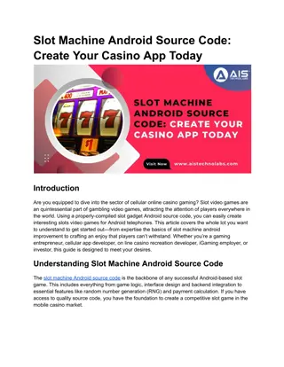 Slot Machine Android Source Code_ Create Your Casino App Today