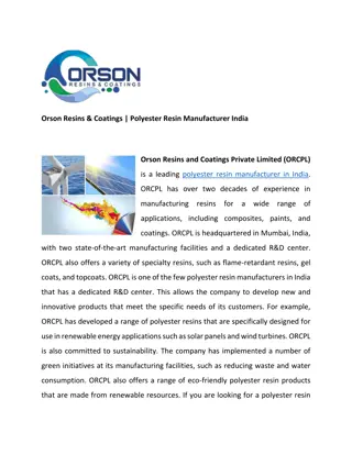 Orson Resins & Coatings | Polyester Resin Manufacturer India