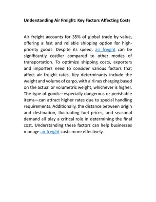 Understanding Air Freight: Key Factors Affecting Costs