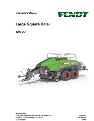 Fendt 1290 UD Large Square Baler Operator Manual Instant Download (Part No. 700742104D)