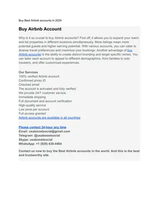 Buy Airbnb accounts with 100 % Security