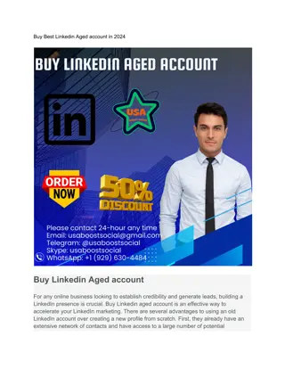 Buy Linkedin Aged account with 100 % Security