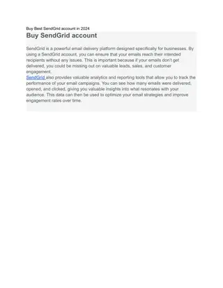 Buy SendGrid account with 100 % Security