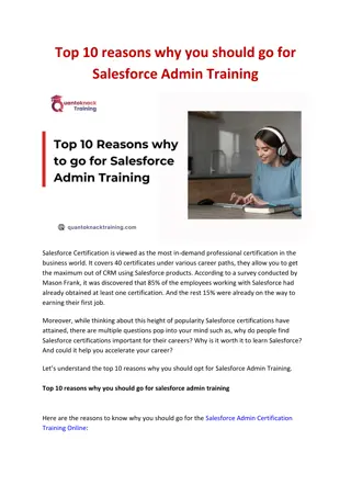 Top 10 reasons why you should go for Salesforce Admin Training