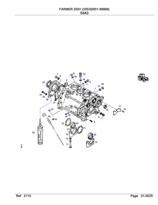 Fendt FARMER 250V (20500001-99999) Tractor Parts Catalogue Manual Instant Download (Part No. F205000)