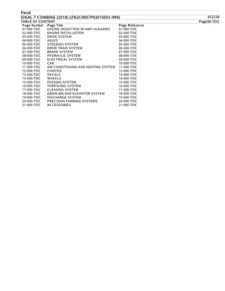 Fendt IDEAL 7 COMBINES-ROTARY (2018) (ZN2C0007P03010001-999) Parts Catalogue Manual Instant Download (Part No. 652238)