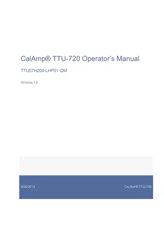 John Deere CalAmp TTU-720 Operator’s Manual Instant Download (Publication No.TTU07H200LHP01OM)