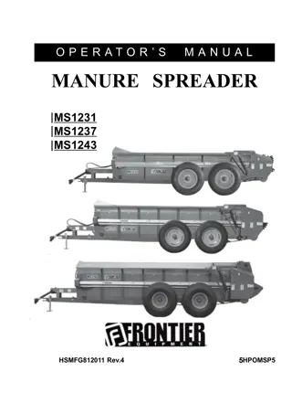 John Deere MS1231 MS1237 MS1243 Manure Spreader Operator’s Manual Instant Download (Publication No.5HPOMSP5)