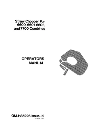 John Deere Straw Chopper for 6600 6601 6602 and 7700 Combines Operator’s Manual Instant Download (Publication No.OMH85226)