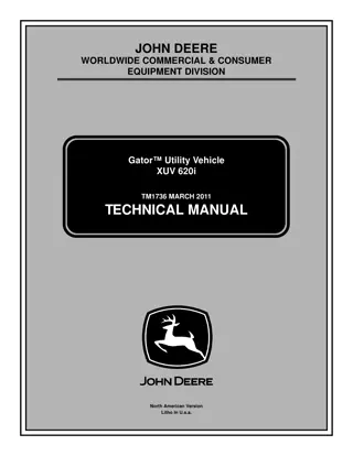 John Deere XUV 620i Gator Utility Vehicle Service Repair Manual Instant Download (tm1736)