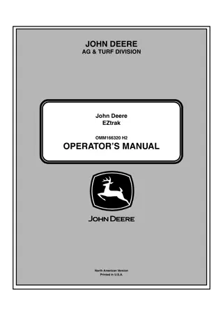 John Deere Z235 EZtrak Operator’s Manual Instant Download (PIN130001-) (Publication No.OMM166320)