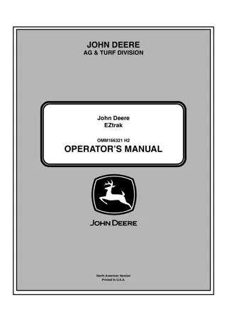 John Deere Z645 EZtrak Operator’s Manual Instant Download (PIN130001-) (Publication No.OMM166321)