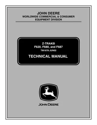 John Deere Z-Trak F620 Mower Service Repair Manual Instant Download (TM1678)