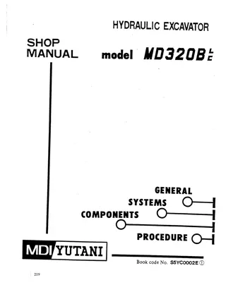 Kobelco MD320BLC Hydraulic Excavator Service Repair Manual Instant Download (Book Code No. S5YC0002E)