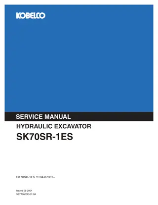 Kobelco SK70SR-1ES HYDRAULIC EXCAVATOR Service Repair Manual Instant Download (Book Code No. S5YT0003E-01)