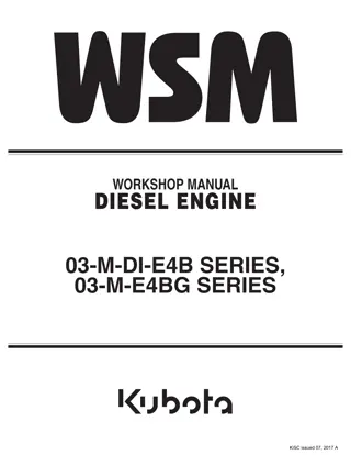 Kubota 03-M-DI-E4B SERIES, 03-M-E4BG SERIES DIESEL ENGINE Service Repair Manual Instant Download