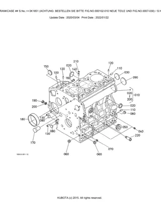 Kubota B2110D Tractor Parts Catalogue Manual Instant Download