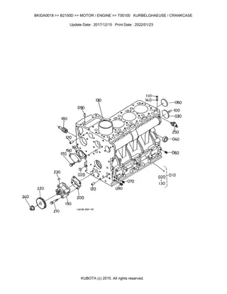 Kubota B2150D Tractor Parts Catalogue Manual Instant Download