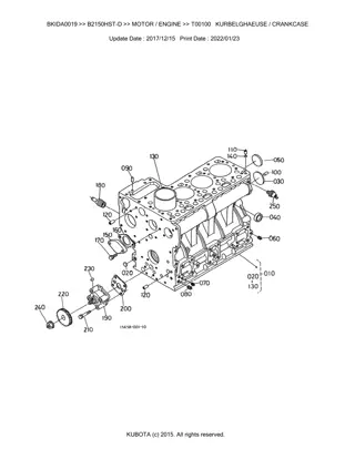 Kubota B2150HST-D Tractor Parts Catalogue Manual Instant Download