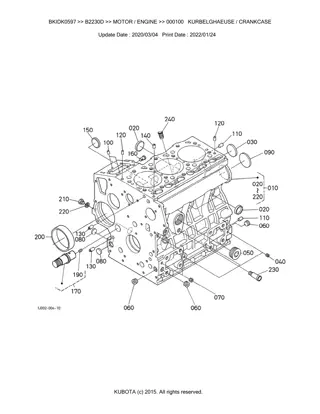 Kubota B2230D Tractor Parts Catalogue Manual Instant Download