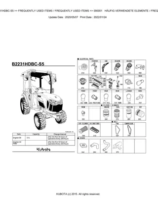 Kubota B2231HDBC-S5 Tractor Parts Catalogue Manual Instant Download