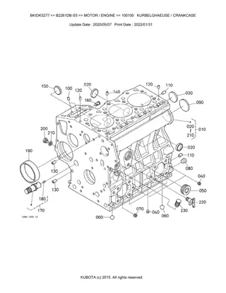 Kubota B2261DB-S5 Tractor Parts Catalogue Manual Instant Download