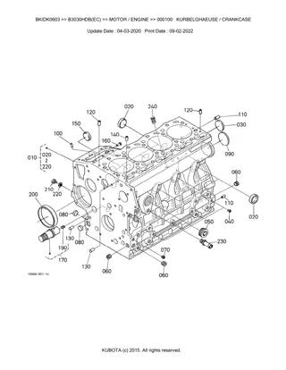 Kubota B3030HDB (EC) Tractor Parts Catalogue Manual Instant Download