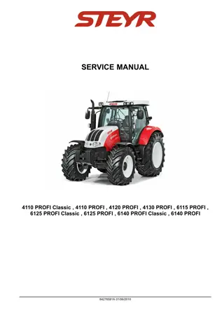 STEYR 4110 PROFI Classic Tractor Service Repair Manual Instant Download