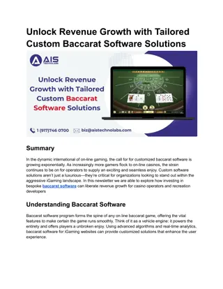 Unlock Revenue Growth with Tailored Custom Baccarat Software Solutions