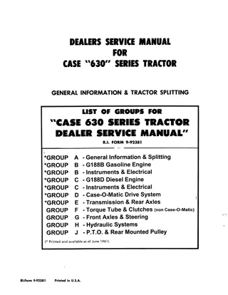 CASE 632C 640 641 641C Tractor Service Repair Manual Instant Download