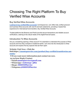 Choosing The Right Platform To Buy Verified Wise Accounts