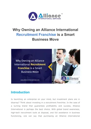 Why Owning an Alliance International Recruitment Franchise is a Smart Business Move