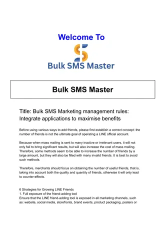 Bulk SMS Marketing management rules Integrate applications to maximize benefits