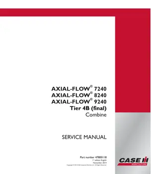 CASE IH AXIAL-FLOW 7240 8240 9240 Tier 4B (final) Combine Service Repair Manual Instant Download