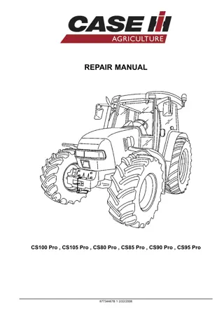 CASE IH CS100 CS105 CS80 CS85 CS90 CS95 Pro Tractor Service Repair Manual Instant Download (Part Number 87734467B)