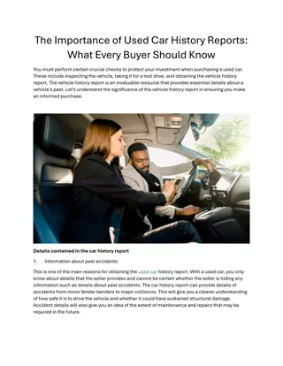 The Importance of Used Car History Reports What Every Buyer Should Know