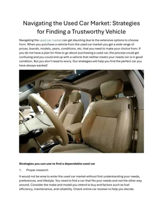 Navigating the Used Car Market  Strategies for Finding a Trustworthy Vehicle